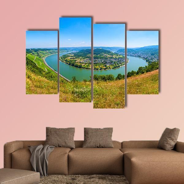 Boppard Town Germany Canvas Wall Art-4 Pop-Gallery Wrap-50" x 32"-Tiaracle