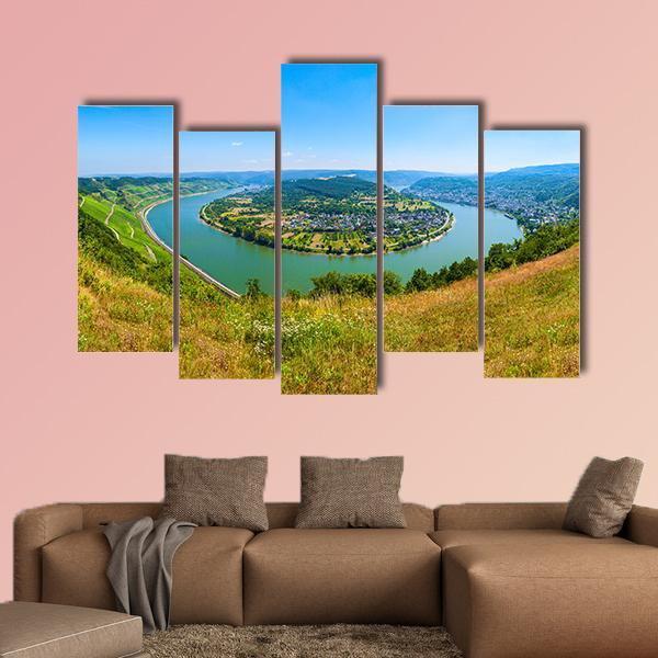 Boppard Town Germany Canvas Wall Art-5 Pop-Gallery Wrap-47" x 32"-Tiaracle