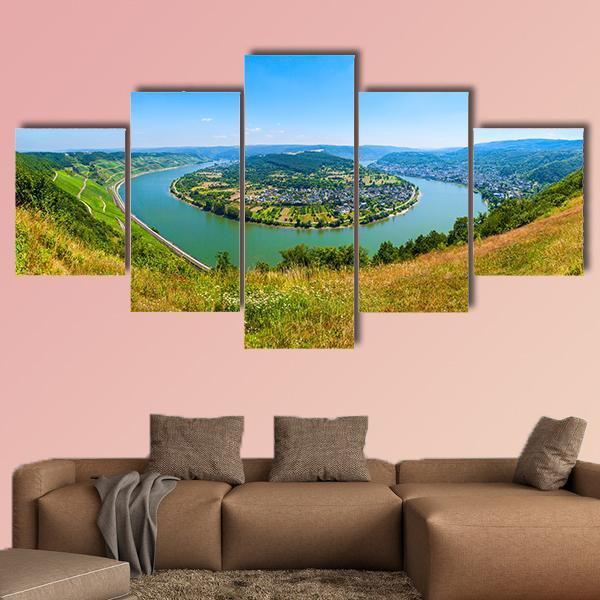 Boppard Town Germany Canvas Wall Art-5 Star-Gallery Wrap-62" x 32"-Tiaracle