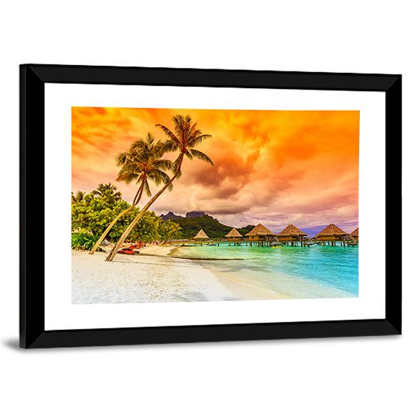 Bora Bora Island French Canvas Wall Art-3 Horizontal-Gallery Wrap-25" x 16"-Tiaracle