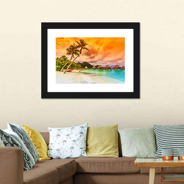 Bora Bora Island French Canvas Wall Art-3 Horizontal-Gallery Wrap-25" x 16"-Tiaracle