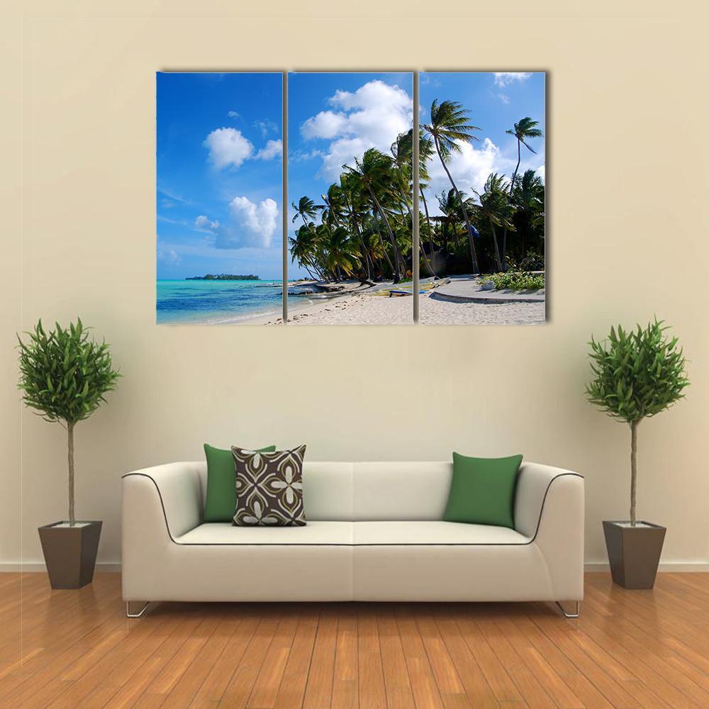 Bora Bora Island Canvas Wall Art-3 Horizontal-Gallery Wrap-37" x 24"-Tiaracle