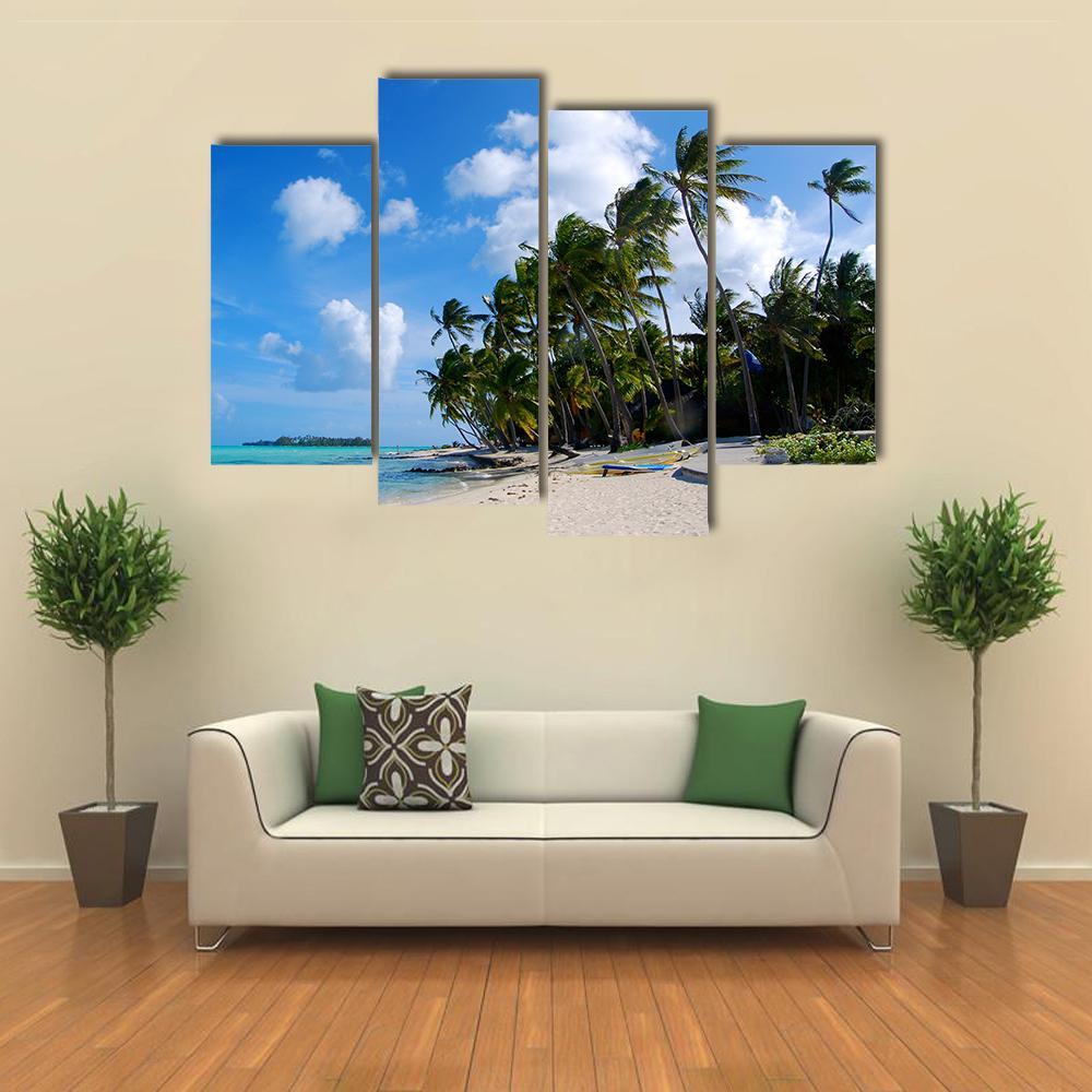 Bora Bora Island Canvas Wall Art-4 Pop-Gallery Wrap-50" x 32"-Tiaracle