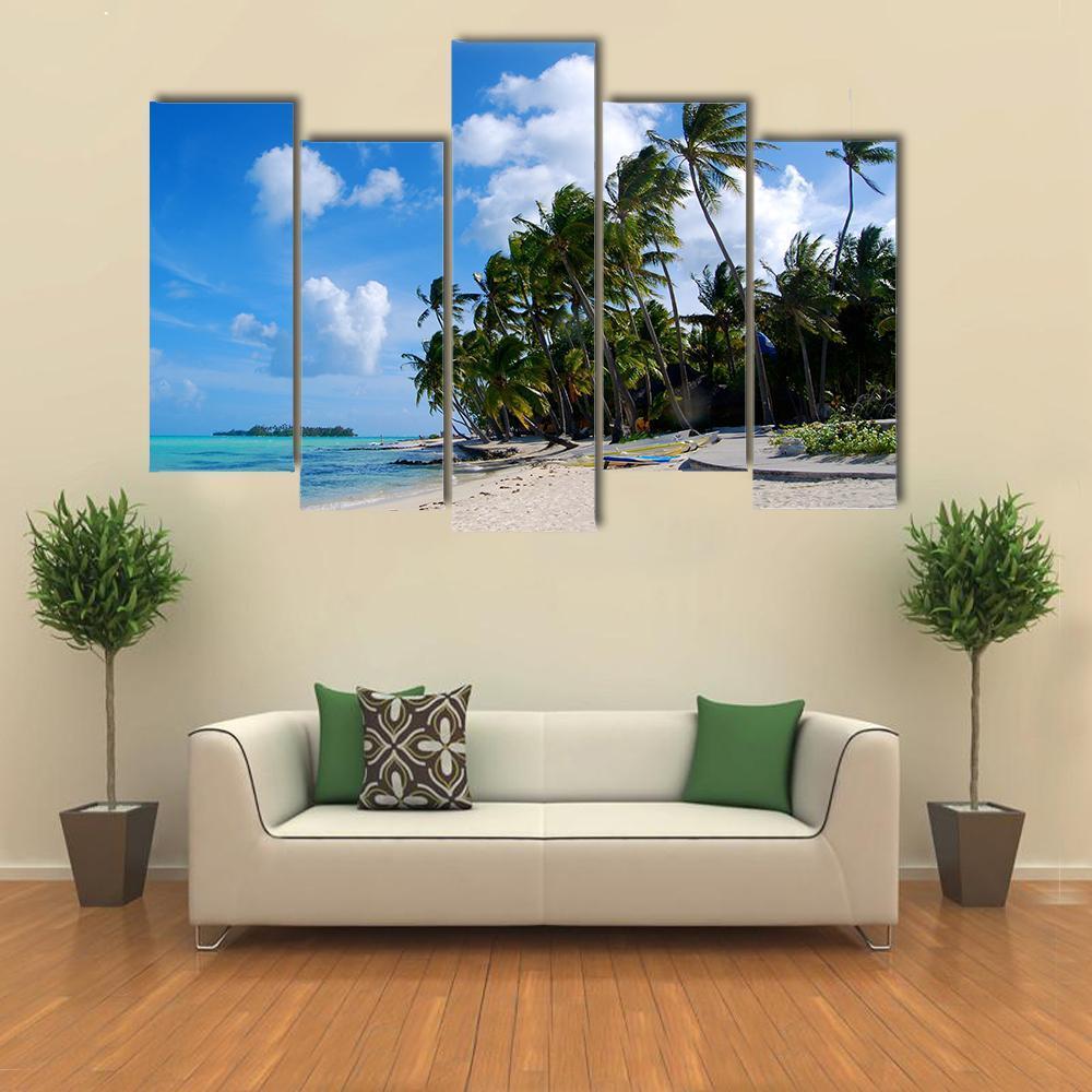 Bora Bora Island Canvas Wall Art-5 Pop-Gallery Wrap-47" x 32"-Tiaracle