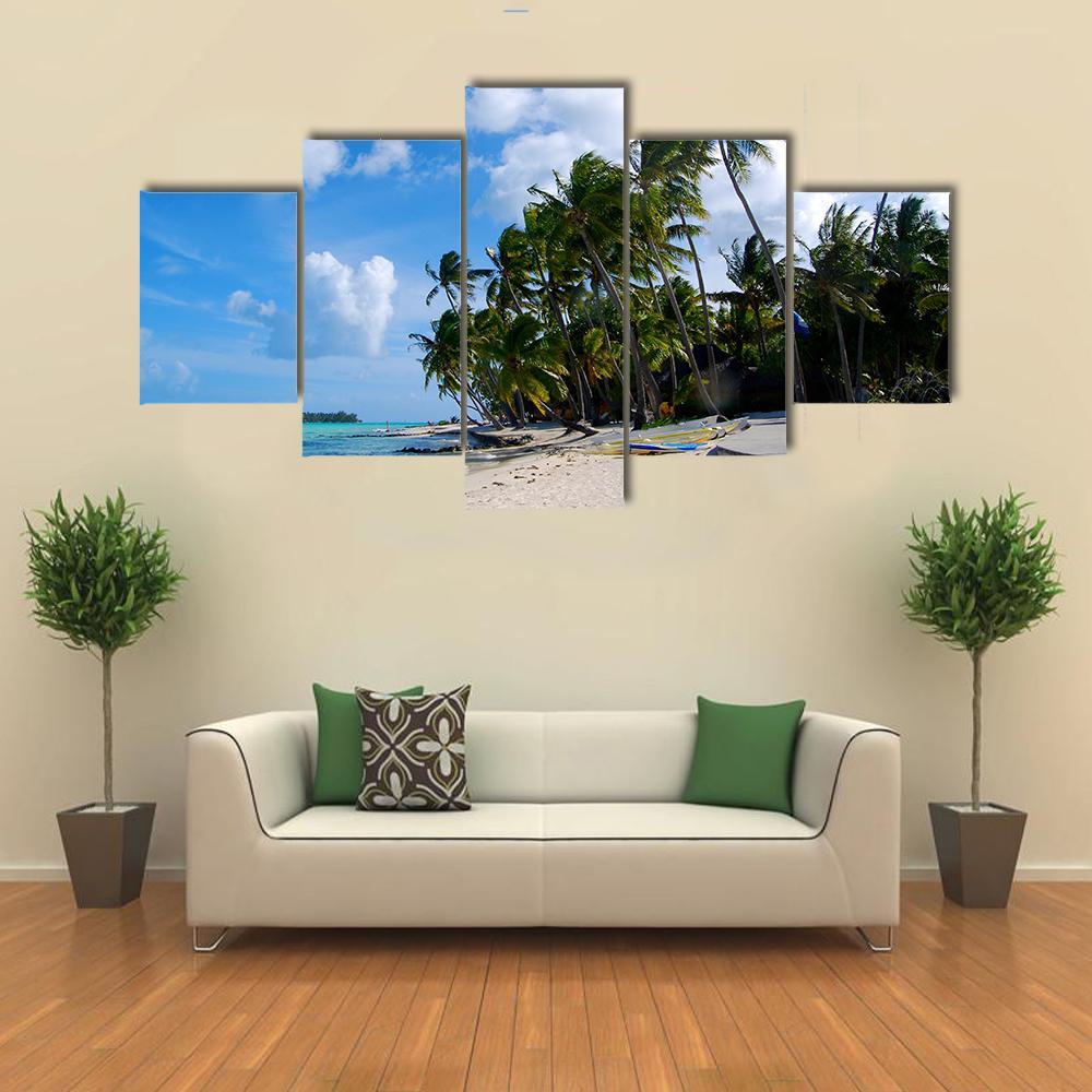 Bora Bora Island Canvas Wall Art-5 Star-Gallery Wrap-62" x 32"-Tiaracle