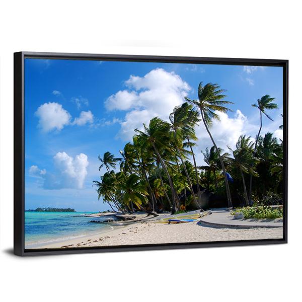 Bora Bora Island Canvas Wall Art-3 Horizontal-Gallery Wrap-25" x 16"-Tiaracle