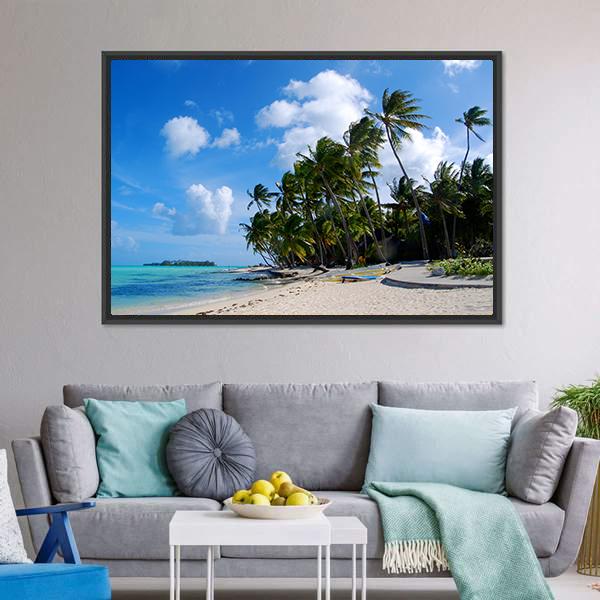 Bora Bora Island Canvas Wall Art-1 Piece-Floating Frame-24" x 16"-Tiaracle