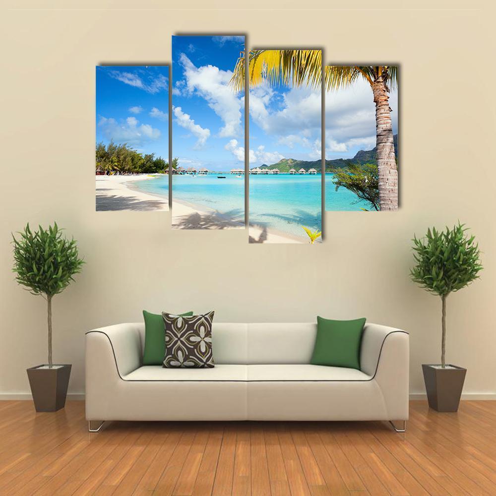Bora Bora Island Polynesia Canvas Wall Art-4 Pop-Gallery Wrap-50" x 32"-Tiaracle