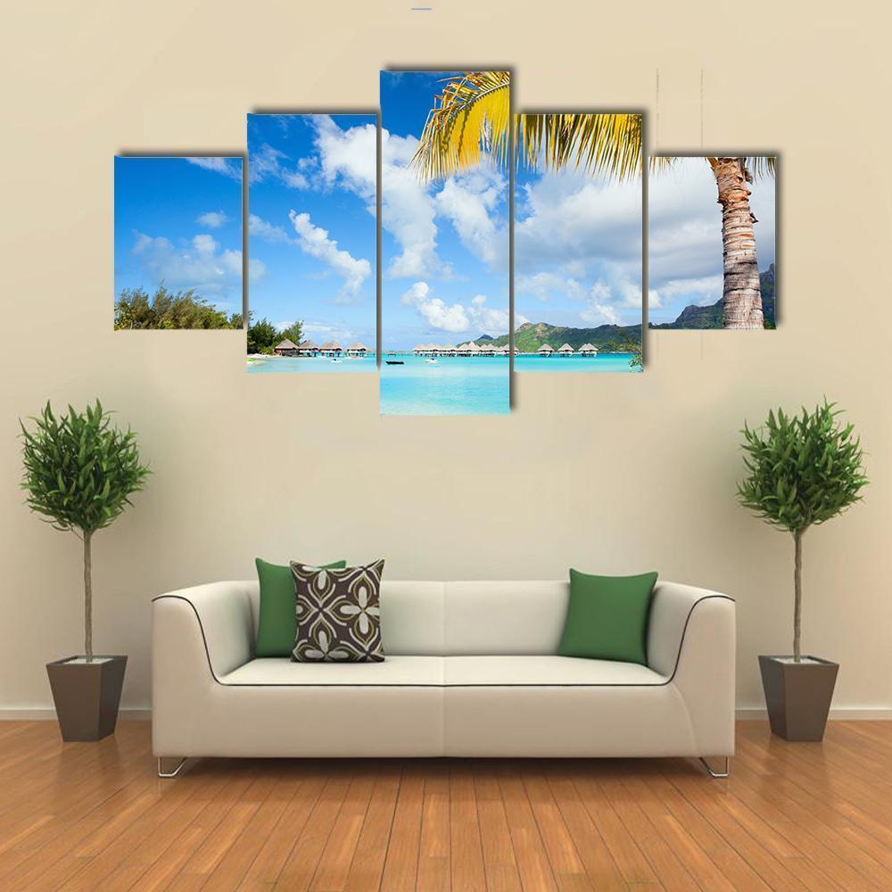 Bora Bora Island Polynesia Canvas Wall Art-5 Star-Gallery Wrap-62" x 32"-Tiaracle