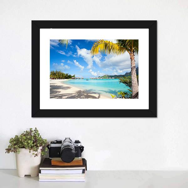 Bora Bora Island Polynesia Canvas Wall Art-1 Piece-Framed Print-20" x 16"-Tiaracle