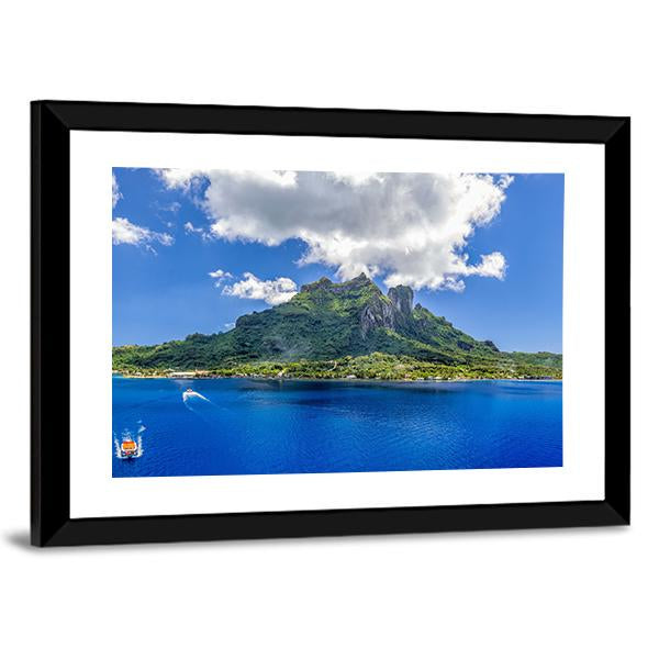 Bora Bora Mountain Panoramic Canvas Wall Art-1 Piece-36" x 12"-Tiaracle