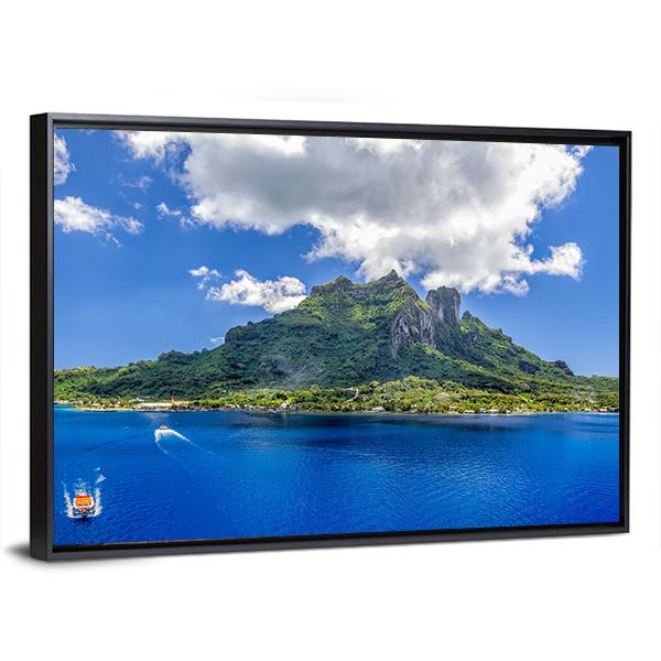 Bora Bora Mountain Panoramic Canvas Wall Art-1 Piece-36" x 12"-Tiaracle