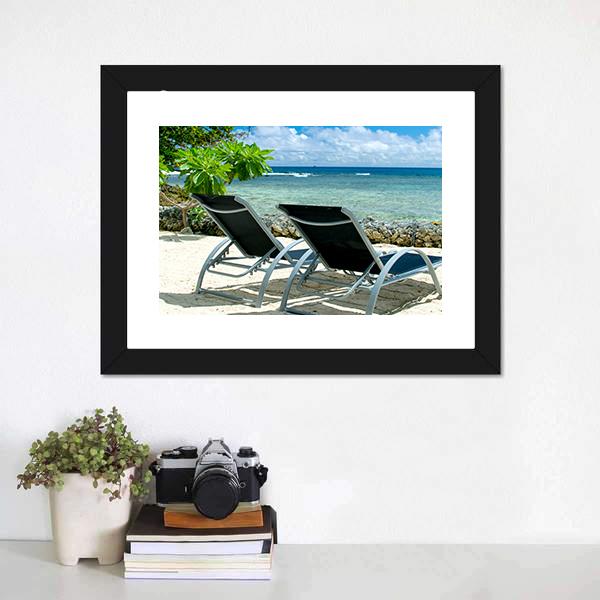 Bora Bora Tropical Beach Canvas Wall Art-1 Piece-Framed Print-20" x 16"-Tiaracle