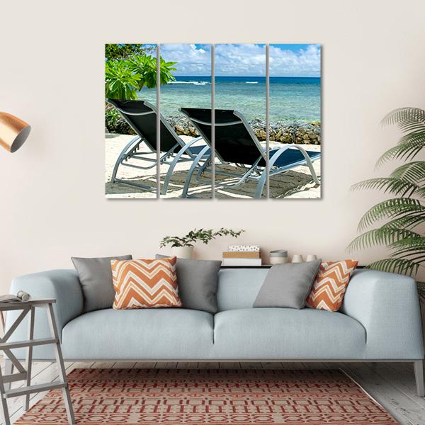 Bora Bora Tropical Beach Canvas Wall Art-4 Horizontal-Gallery Wrap-34" x 24"-Tiaracle