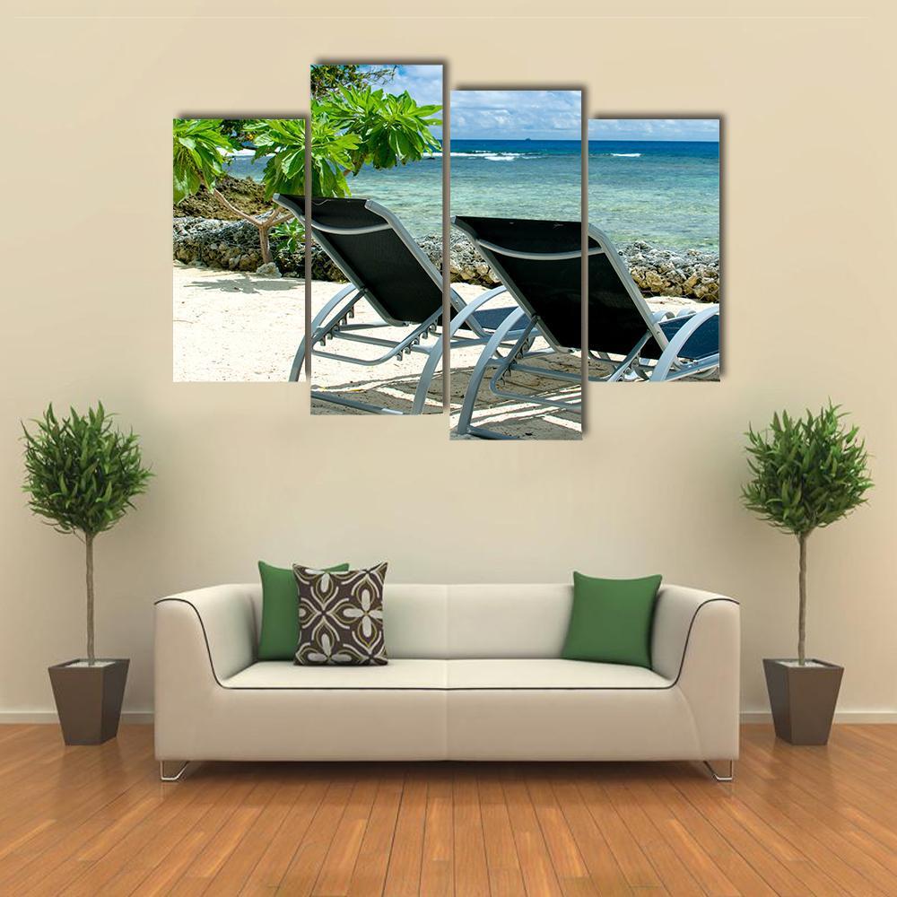 Bora Bora Tropical Beach Canvas Wall Art-4 Pop-Gallery Wrap-50&quot; x 32&quot;-Tiaracle
