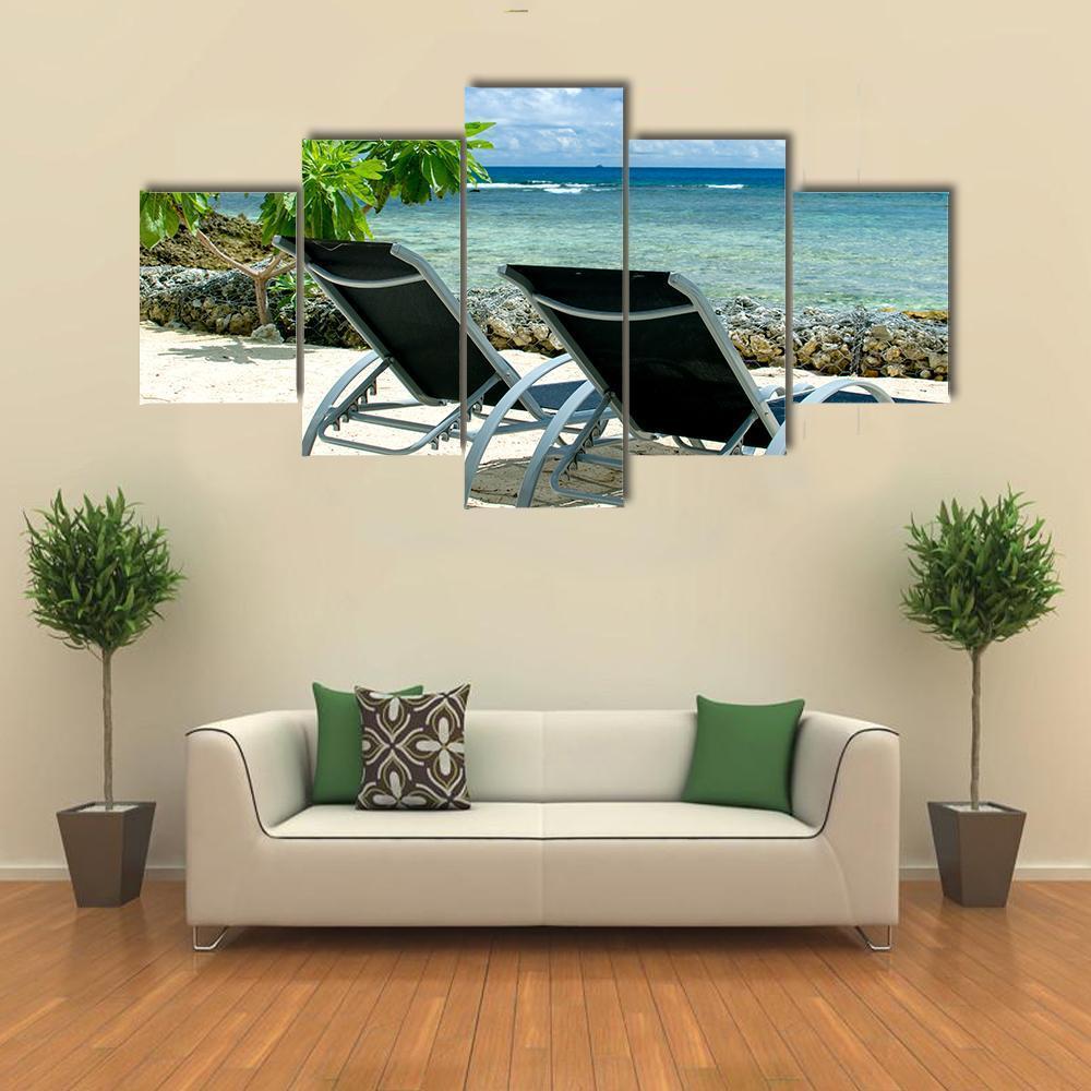 Bora Bora Tropical Beach Canvas Wall Art-5 Pop-Gallery Wrap-47" x 32"-Tiaracle