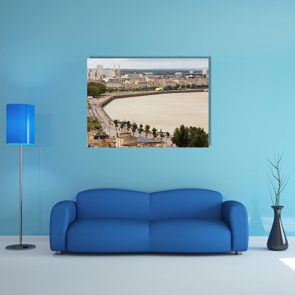 Bordeaux Dockside France Canvas Wall Art-1 Piece-Gallery Wrap-48" x 32"-Tiaracle