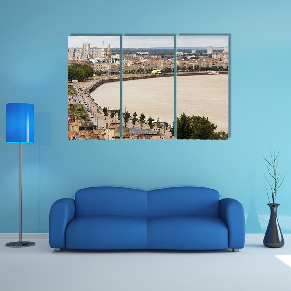 Bordeaux Dockside France Canvas Wall Art-3 Horizontal-Gallery Wrap-37" x 24"-Tiaracle