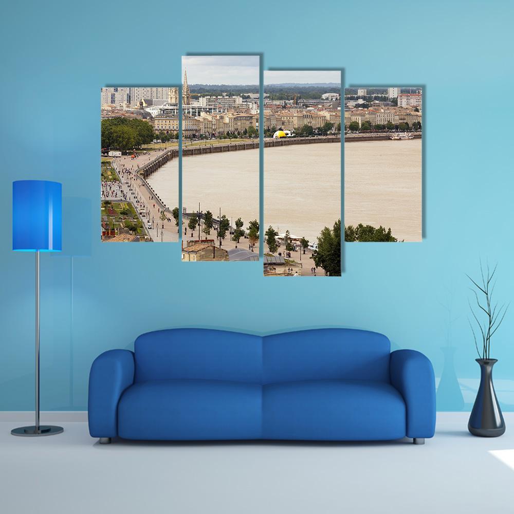 Bordeaux Dockside France Canvas Wall Art-4 Pop-Gallery Wrap-50" x 32"-Tiaracle