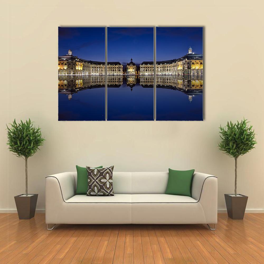Bordeaux Reflection In Water Canvas Wall Art-3 Horizontal-Gallery Wrap-37" x 24"-Tiaracle