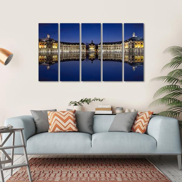 Bordeaux Reflection In Water Canvas Wall Art-5 Horizontal-Gallery Wrap-22" x 12"-Tiaracle
