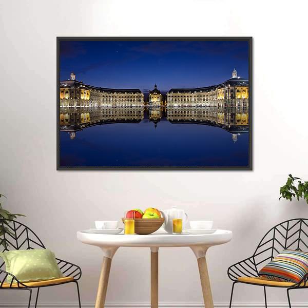 Bordeaux Reflection In Water Canvas Wall Art-3 Horizontal-Gallery Wrap-25" x 16"-Tiaracle