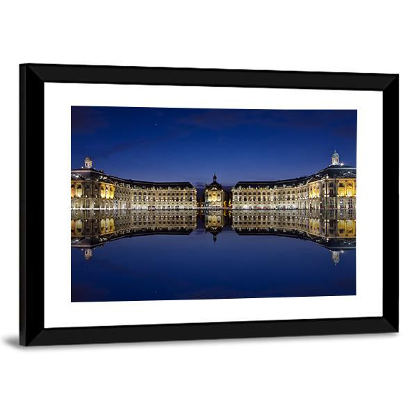 Bordeaux Reflection In Water Panoramic Canvas Wall Art-1 Piece-36" x 12"-Tiaracle