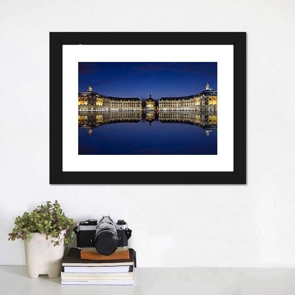 Bordeaux Reflection In Water Panoramic Canvas Wall Art-1 Piece-36" x 12"-Tiaracle