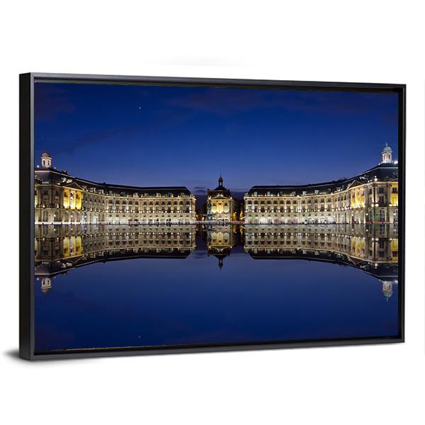 Bordeaux Reflection In Water Panoramic Canvas Wall Art-1 Piece-36" x 12"-Tiaracle