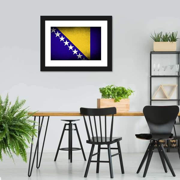 Bosnia &amp; Herzegovina Flag Canvas Wall Art-3 Horizontal-Gallery Wrap-25" x 16"-Tiaracle