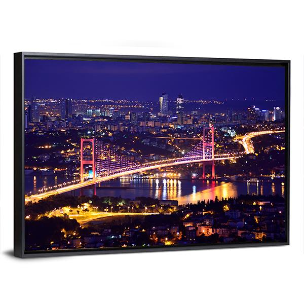 Bosphorus Bridge Istanbul Canvas Wall Art-3 Horizontal-Gallery Wrap-25" x 16"-Tiaracle
