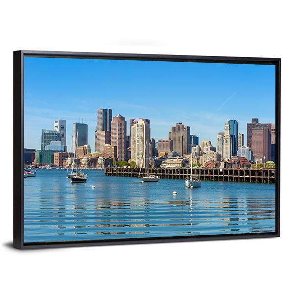 Boston Skyline Canvas Wall Art-3 Horizontal-Gallery Wrap-25&quot; x 16&quot;-Tiaracle