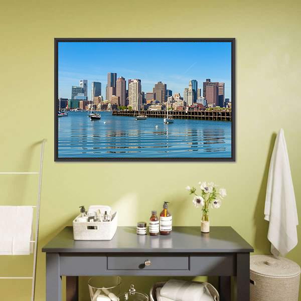 Boston Skyline Canvas Wall Art-3 Horizontal-Gallery Wrap-25&quot; x 16&quot;-Tiaracle