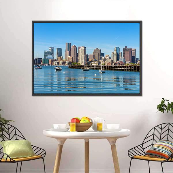 Boston Skyline Canvas Wall Art-3 Horizontal-Gallery Wrap-25&quot; x 16&quot;-Tiaracle