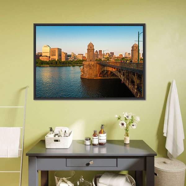 Boston's Longfellow Bridge Canvas Wall Art-3 Horizontal-Gallery Wrap-25" x 16"-Tiaracle