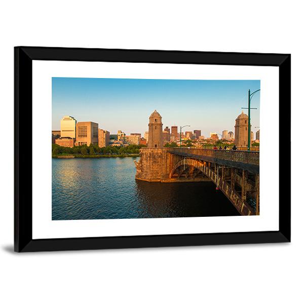 Boston's Longfellow Bridge Canvas Wall Art-3 Horizontal-Gallery Wrap-25" x 16"-Tiaracle