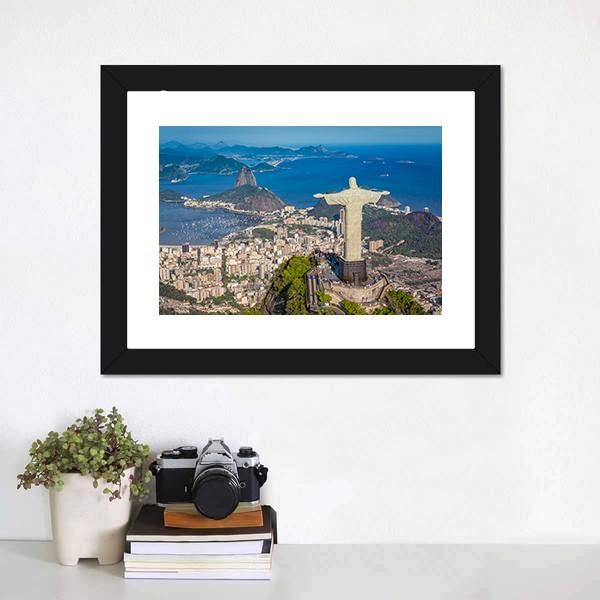 Botafogo Bay Brazil Canvas Wall Art-1 Piece-Framed Print-30" x 20"-Tiaracle