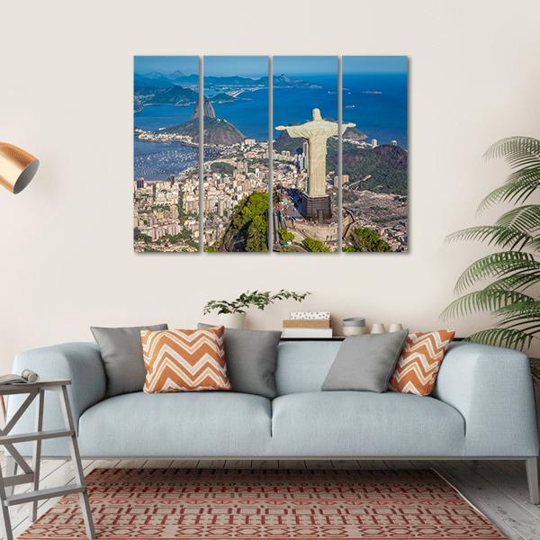Botafogo Bay Brazil Canvas Wall Art-4 Horizontal-Gallery Wrap-34" x 24"-Tiaracle