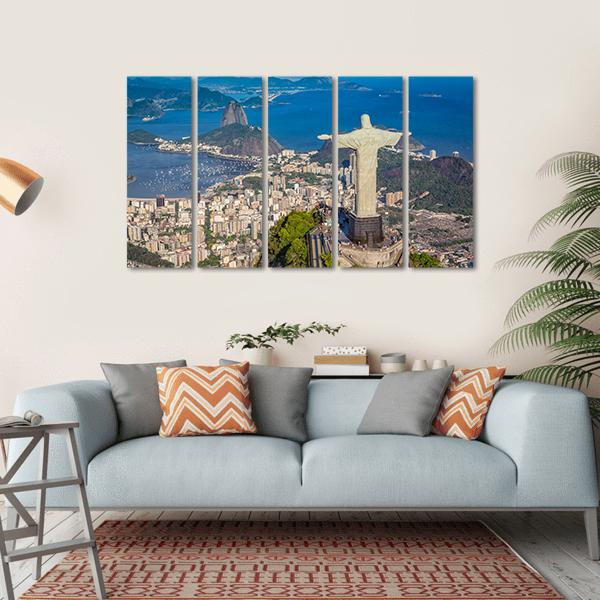 Botafogo Bay Brazil Canvas Wall Art-5 Horizontal-Gallery Wrap-22" x 12"-Tiaracle