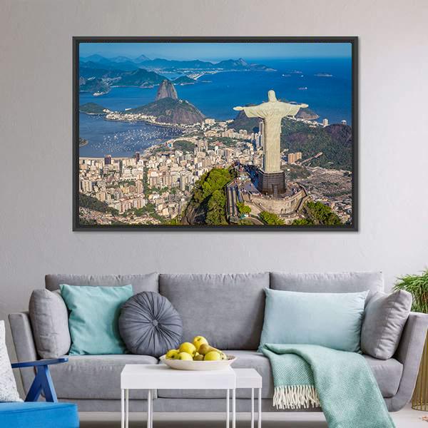 Botafogo Bay Brazil Vertical Canvas Wall Art-3 Vertical-Gallery Wrap-12" x 25"-Tiaracle