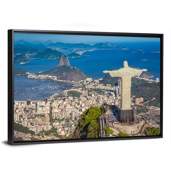 Botafogo Bay Brazil Vertical Canvas Wall Art-3 Vertical-Gallery Wrap-12" x 25"-Tiaracle