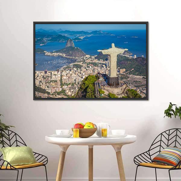 Botafogo Bay Brazil Vertical Canvas Wall Art-3 Vertical-Gallery Wrap-12" x 25"-Tiaracle