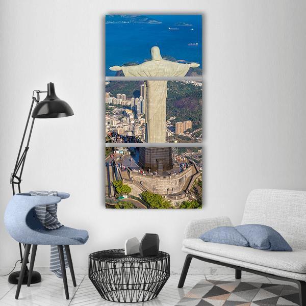 Botafogo Bay Brazil Vertical Canvas Wall Art-3 Vertical-Gallery Wrap-12" x 25"-Tiaracle