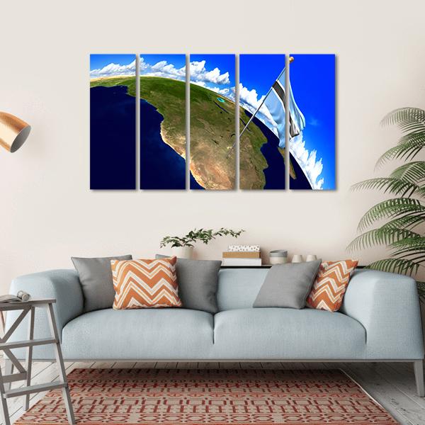 Botswana National Flag Canvas Wall Art-5 Horizontal-Gallery Wrap-22" x 12"-Tiaracle