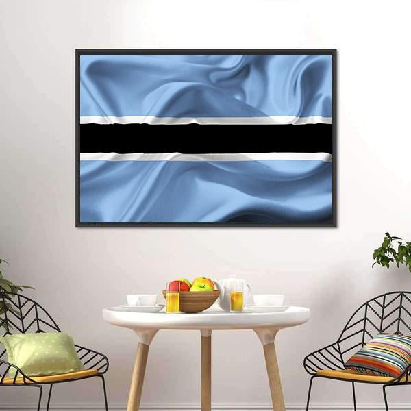 Botswana Waving Flag Canvas Wall Art-5 Horizontal-Gallery Wrap-22" x 12"-Tiaracle