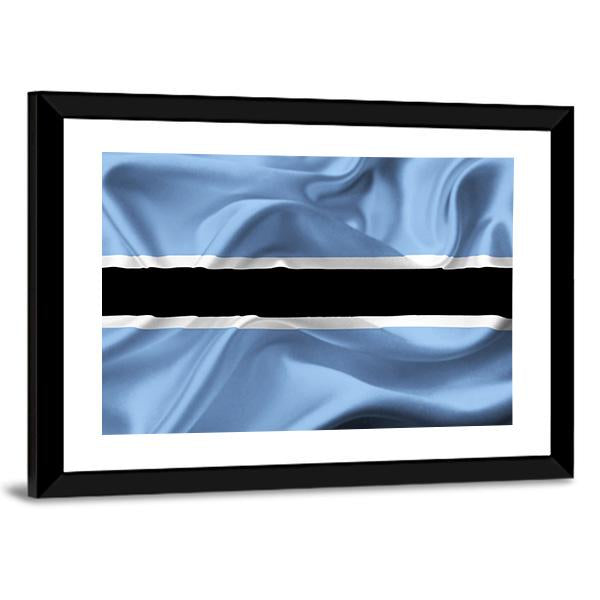 Botswana Waving Flag Canvas Wall Art-5 Horizontal-Gallery Wrap-22" x 12"-Tiaracle