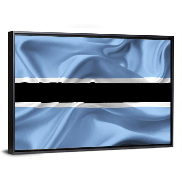 Botswana Waving Flag Canvas Wall Art-5 Horizontal-Gallery Wrap-22" x 12"-Tiaracle