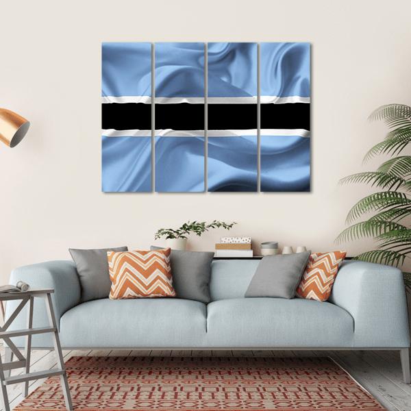 Botswana Waving Flag Canvas Wall Art-4 Horizontal-Gallery Wrap-34" x 24"-Tiaracle