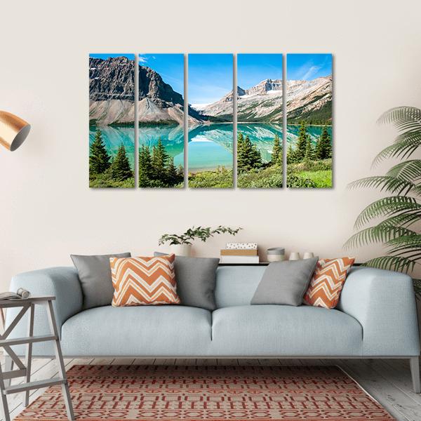 Bow Lake Canvas Wall Art-5 Horizontal-Gallery Wrap-22" x 12"-Tiaracle