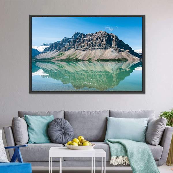 Bow Lake Canada Canvas Wall Art-1 Piece-Floating Frame-24" x 16"-Tiaracle